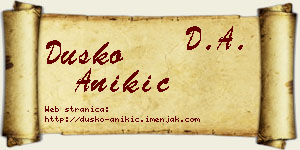 Duško Anikić vizit kartica